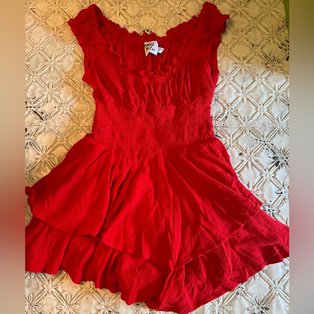 Princess Polly - Adorable red sleeveless romper with dot detail! Size 4